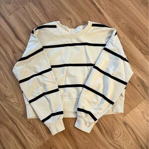 Lululemon Striped Cream and Black Sweater